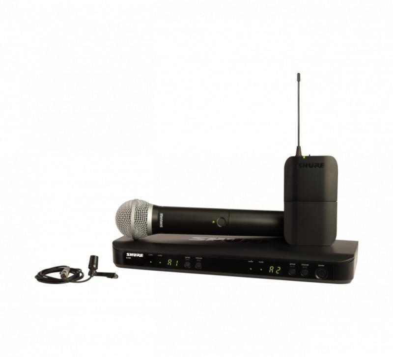 Shure Wireless System, Frequency Band Version: H19 (512-542 MHz), power
supply included - BLX1288/CVL-H9