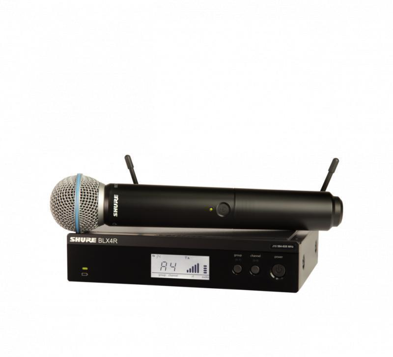 Shure Wireless System, Frequency Band Version: H11 (572-596 MHz), Power
supply included - BLX24R/B58-H11