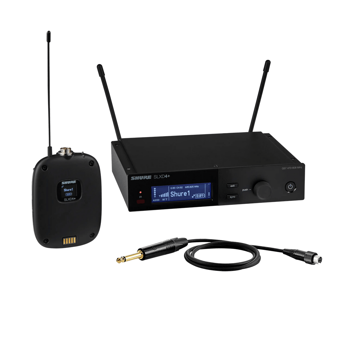 Shure SLX-D+ Digital 1-CH Wireless Microphone Sys, includes 1 SLXD4+
receiver with Bluetooth remote monitoring and contr