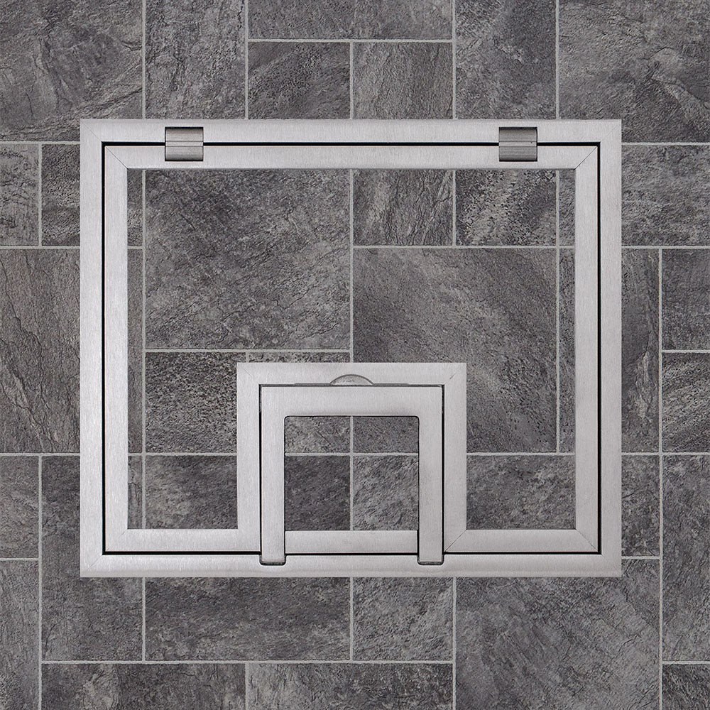Hinged U-Access Cover With 1/4" Square Brass Flange  *Max Static Load 1,300 lbs.