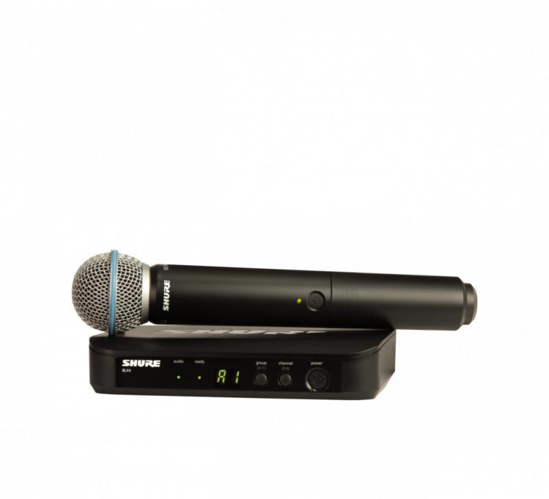 Shure Wireless System, Frequency Band Version: H11 (572-596 MHz), Power
supply included - BLX24/B58-H9