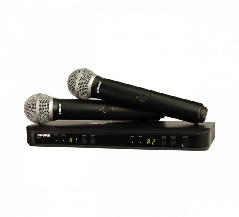 Shure Wireless System, Frequency Band Version: H11 (572-596 MHz), Power
supply included - BLX288/PG58-H11