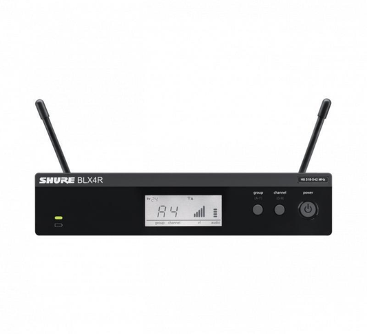 Shure Frequency Band Version: H11 (572-596 MHz), US power supply included -
BLX4R=-H11