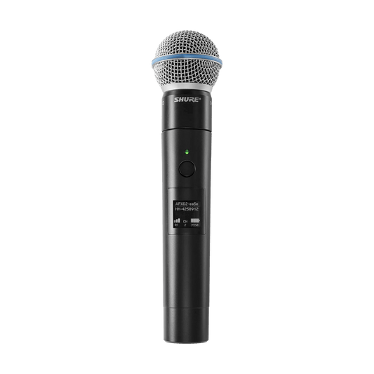 Shure Handheld Transmitter with Beta58® Microphone (includes SB908
battery), Z10 (1920-1930 MHz), TAA - MXW2XTA/B58=-Z10