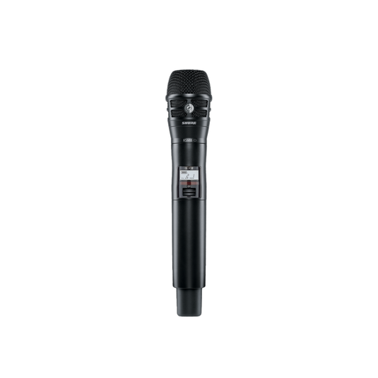 Shure Handheld Transmitter with KSM8 Capsule, Frequency Band Version: H50
(534-598 MHz), TAA Compliant - QLXD2TA/K8B=-H5