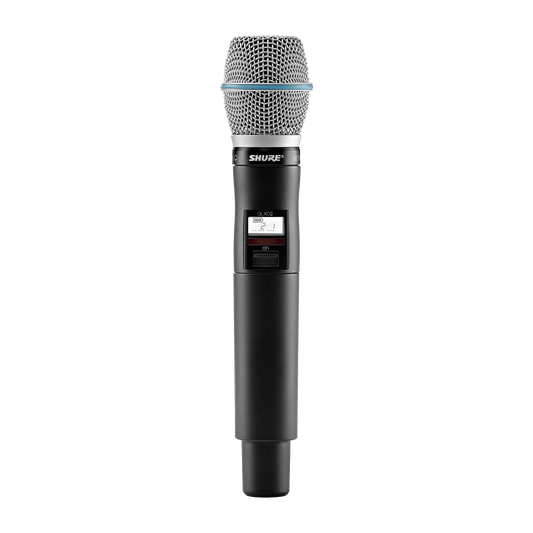 Shure Handheld Transmitter with Beta87C Microphone, Frequency Band Version:
J50A (572-616 MHz), TAA Compliant - QLXD2TA/
