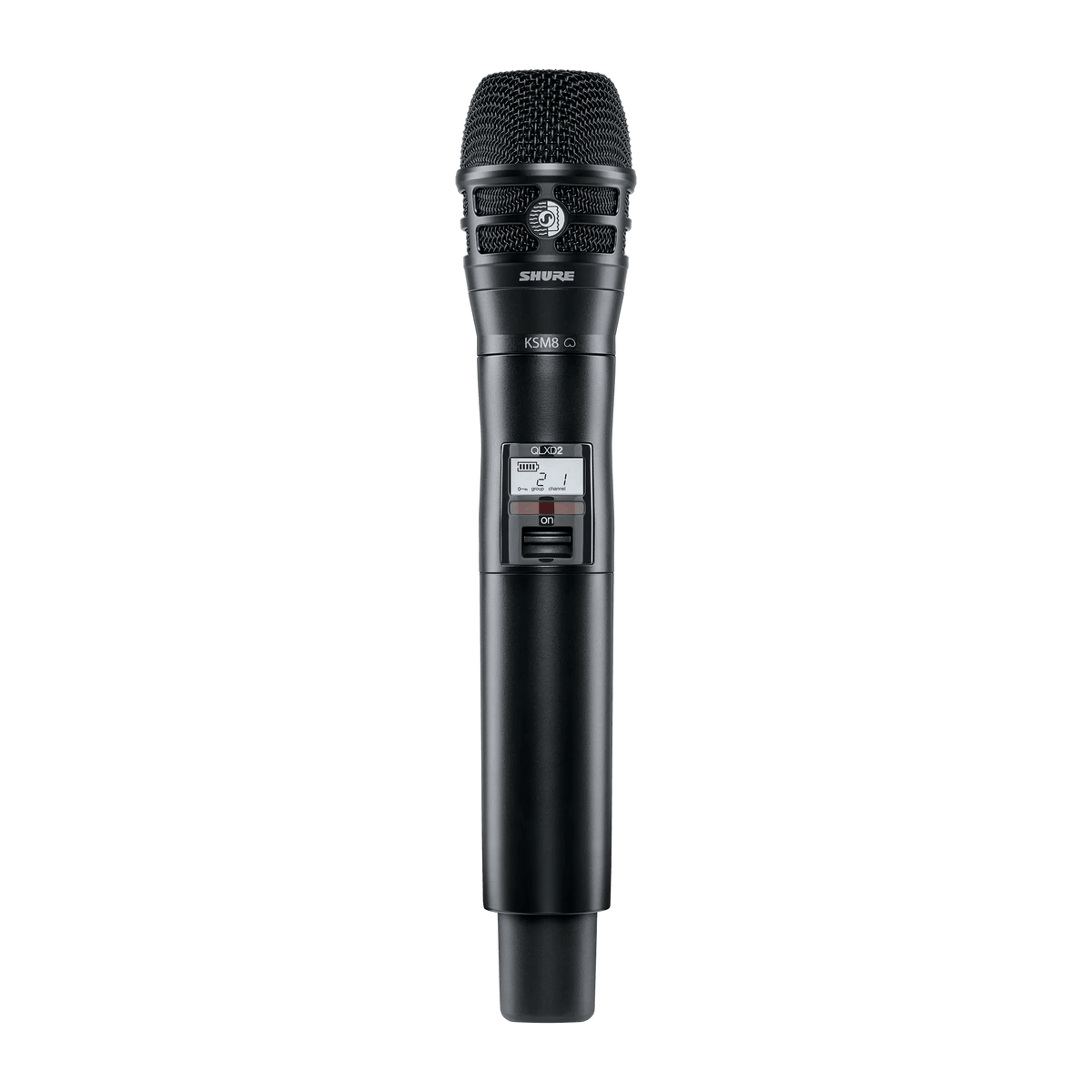 Shure Handheld Transmitter with KSM8 Capsule, Frequency Band Version: V50
(174-216 MHz), TAA Compliant - QLXD2TA/K8B=-V5