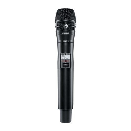 Shure Handheld Transmitter with KSM8 Capsule, Frequency Band Version: V50
(174-216 MHz), TAA Compliant - QLXD2TA/K8B=-V5