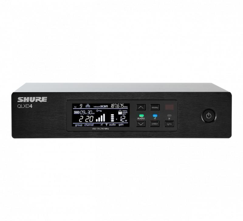Shure Half-Rack, Single Channel Receiver, Frequency Band Version: V50
(174-216 MHz) - QLXD4=-V50