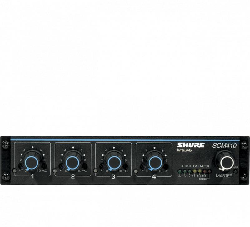 Four-Channel Automatic Microphone Mixer (110V) with Logic Control and EQ
per Channel, AC only, Half Rack Space Single an