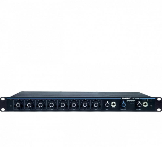 Eight-Channel Microphone Mixer with EQ per Channel, AC only, One Rack
Space, Single and Dual Mount - SCM800