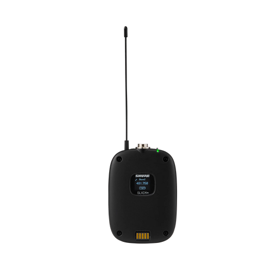 Shure SLXD1+ Digital Bodypack Transmitter, Bluetooth remote monitoring and
control, high pass filter, FW update via Blue