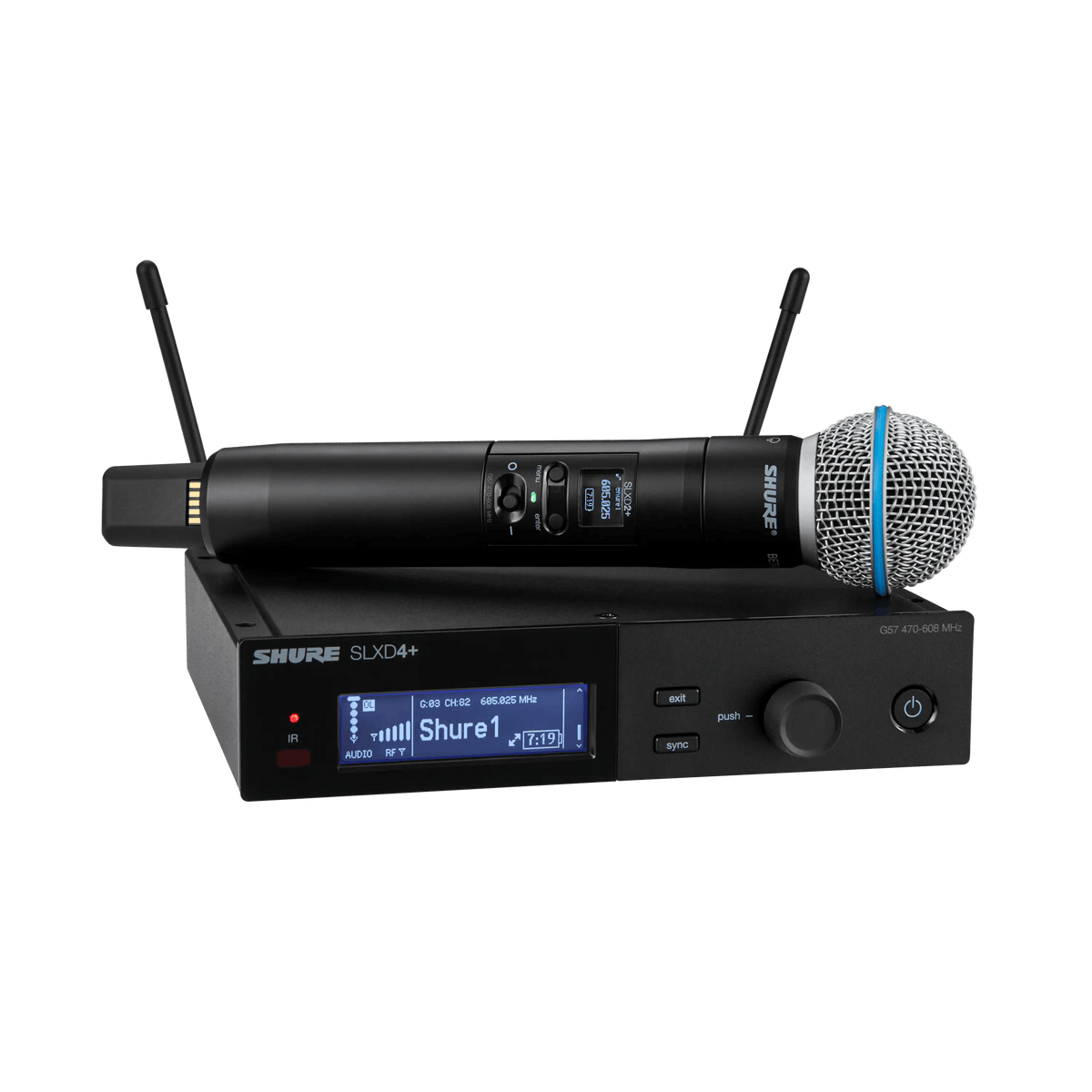 Shure SLX-D+ Digital 1-Channel Wireless Microphone System, includes 1
SLXD4+ Receiver with Bluetooth remote monitoring a