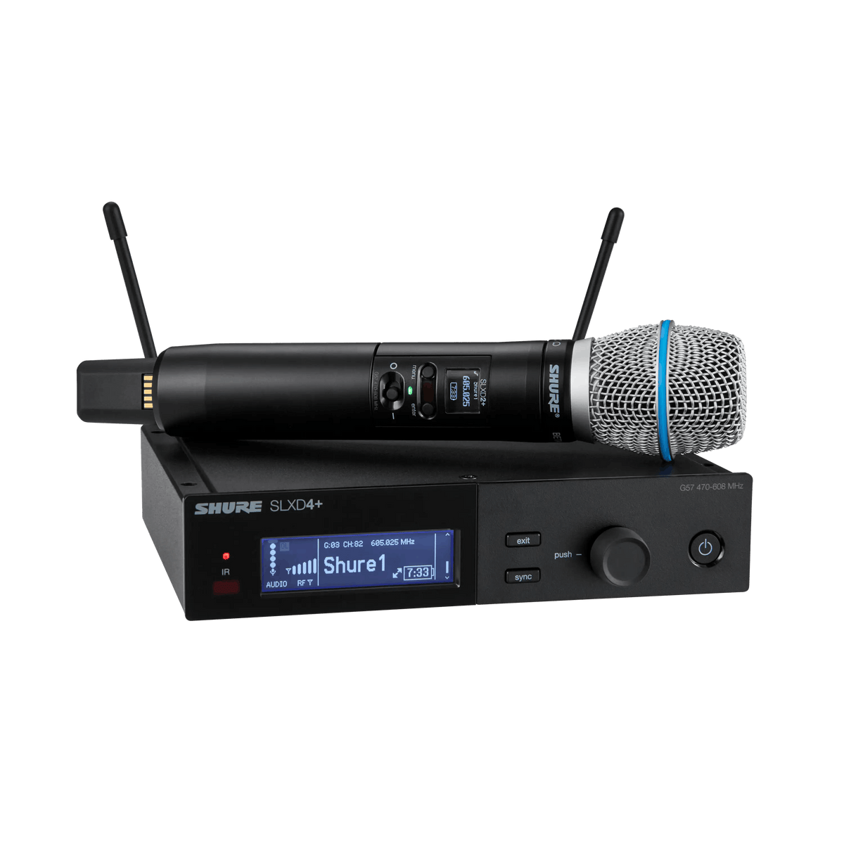 Shure SLX-D+ Digital 1-Channel Wireless Microphone System, includes 1
SLXD4+ Receiver with Bluetooth remote monitoring a