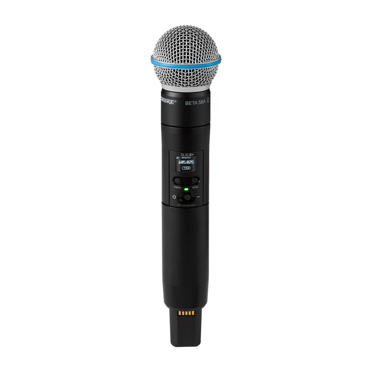 Shure SLXD2+ Digital Handheld Transmitter with Beta(R)58A Microphone
Cartridge (dynamic, supercardioid), Bluetooth remot