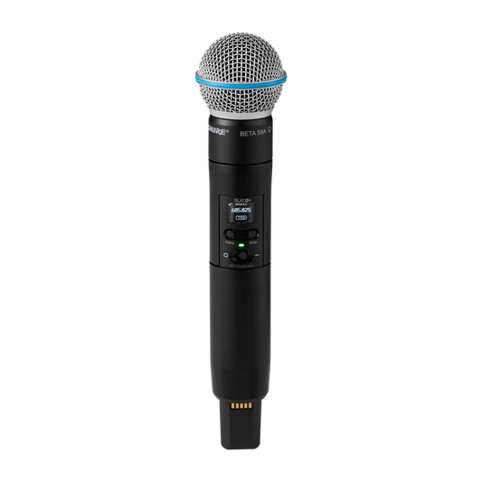 Shure SLXD2+ Digital Handheld Transmitter with Beta(R)58A Microphone
Cartridge (dynamic, supercardioid), Bluetooth remot