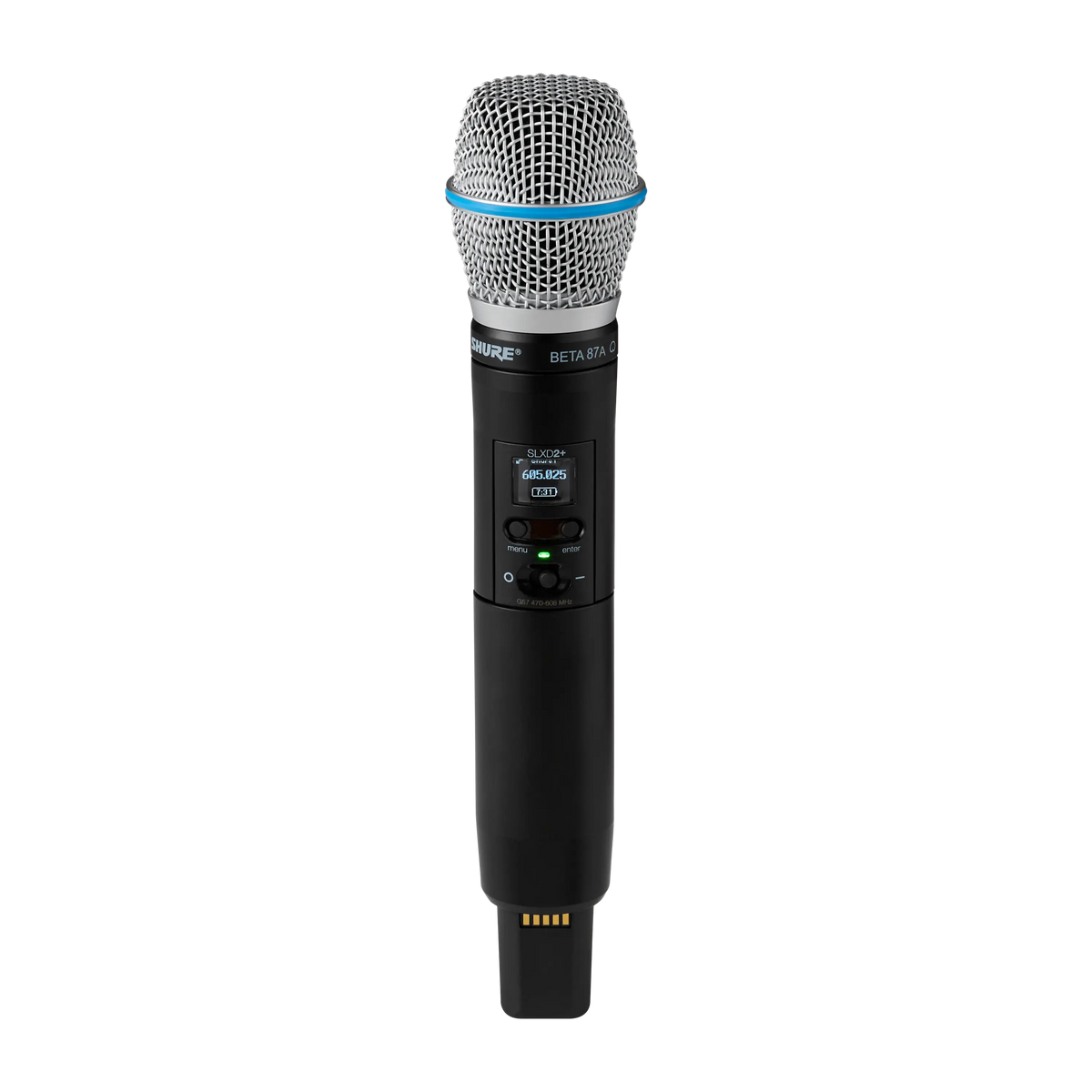 Shure SLXD2+ Digital Handheld Transmitter with Beta(R)87A Microphone
Cartridge (condenser, supercardioid), Bluetooth rem