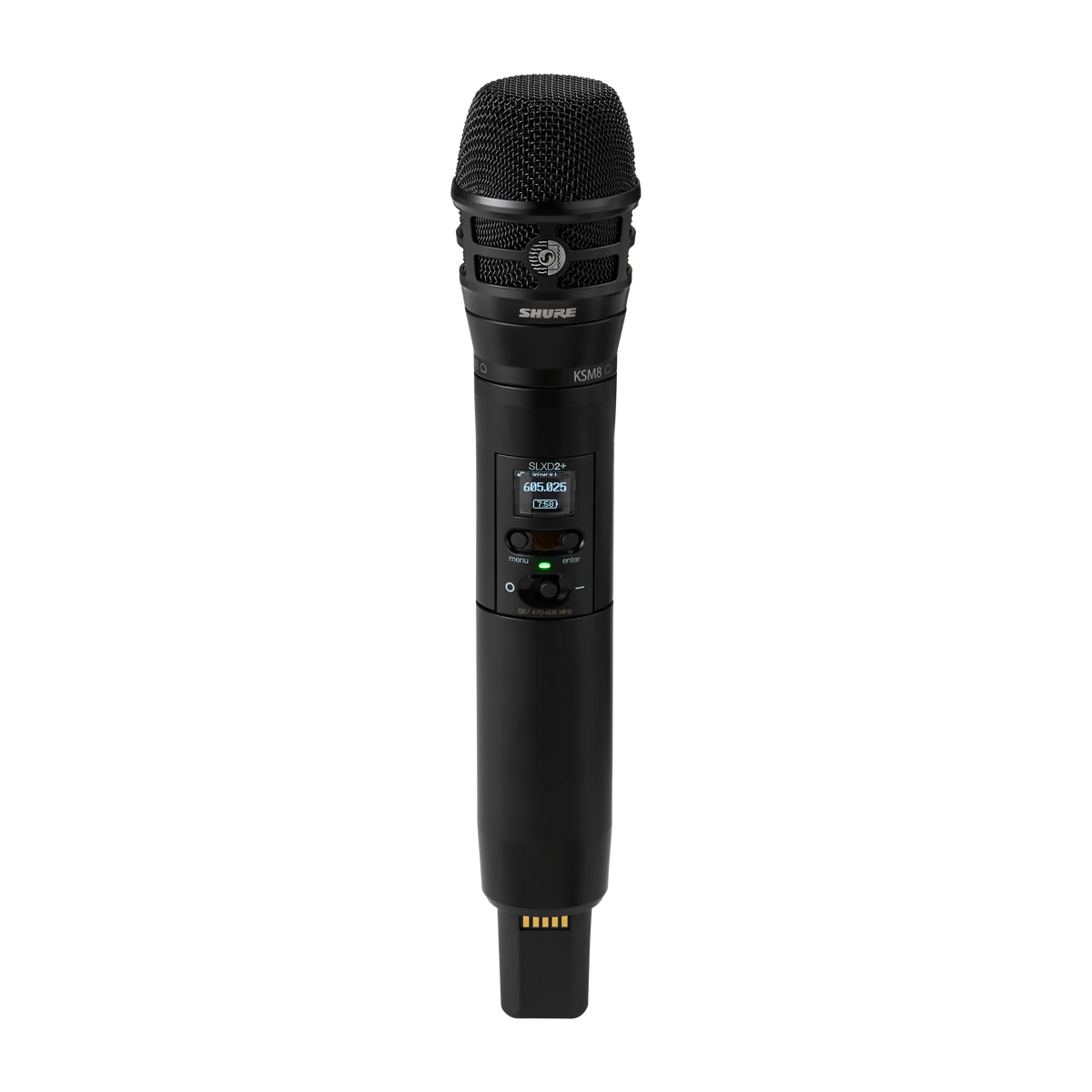 Shure SLXD2+ Digital Handheld Transmitter with KSM8B Microphone Cartridge
(Dualdyne(TM) cardioid, dynamic, black), Bluet