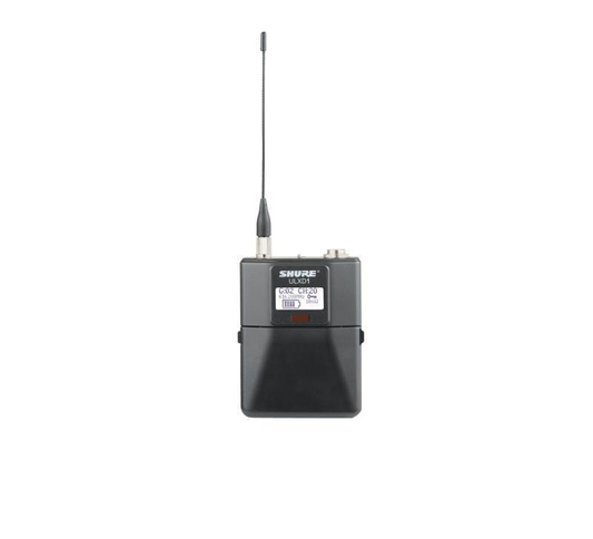 Shure ULX-D(R) Digital Bodypack Transmitter w/24bit/48kHz converter, TA4M
audio input, Shure gain ranging & input attenu