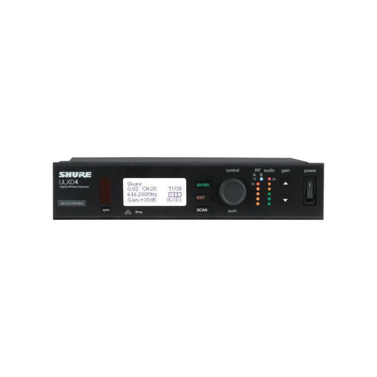 Shure ULXD4-GV Wireless Receiver - Frequency Band Version: H50 534 – 598
MHz - TAA Compliant - ULXD4GVTA=-H50
