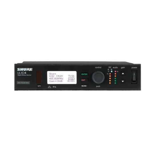 Shure ULXD4 Wireless Receiver Frequency Band Version: G50 (470 - 534 MHz) -
TAA Compliant - ULXD4TA=-G50