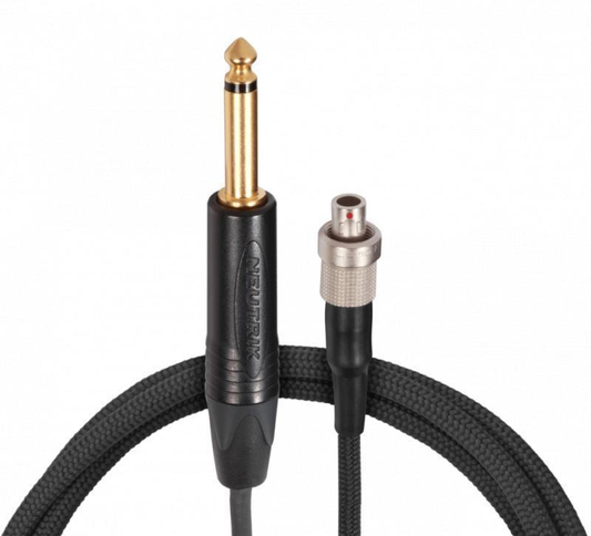 Premium LEMO instrument cable connects a ADX1M Bodypack to a guitar, bass,
or other electric instrument. - WA308