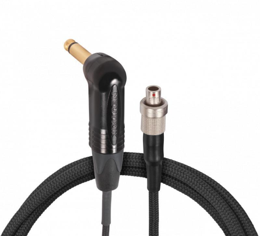 Premium right-angle LEMO instrument cable connects a ADX1M Bodypack to a
guitar, bass, or other electric instrument. - W