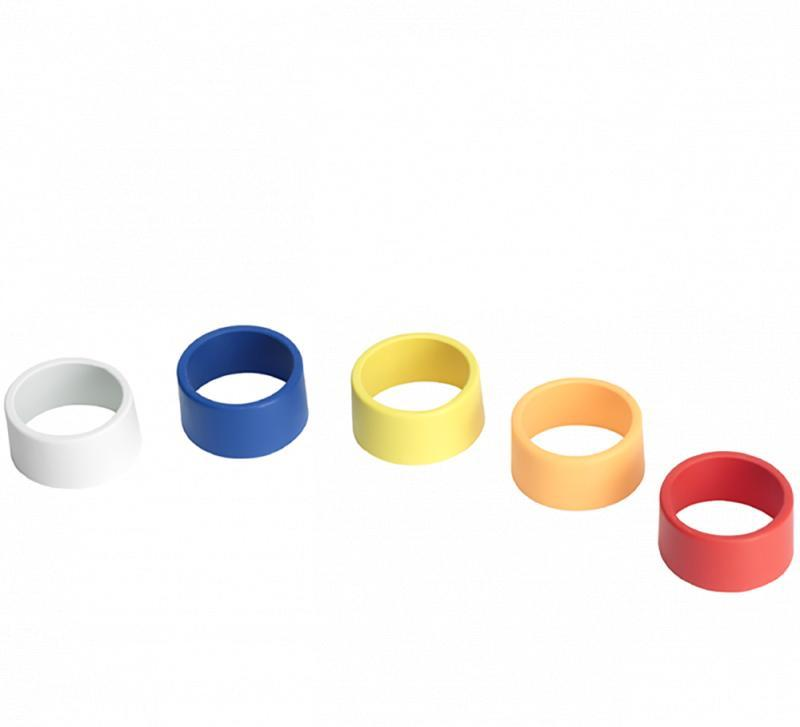 One Each Blue, Red, Yellow, White, Orange Colored Handheld Transmitter ID