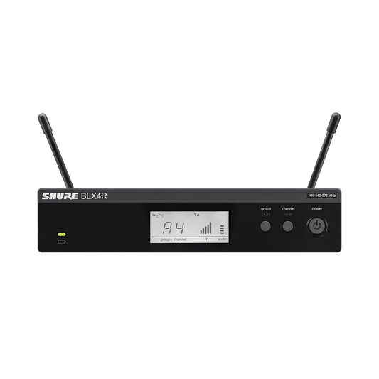 Shure Frequency Band Version: H10 (542-572 MHz), US power supply included -
BLX4R=-H10
