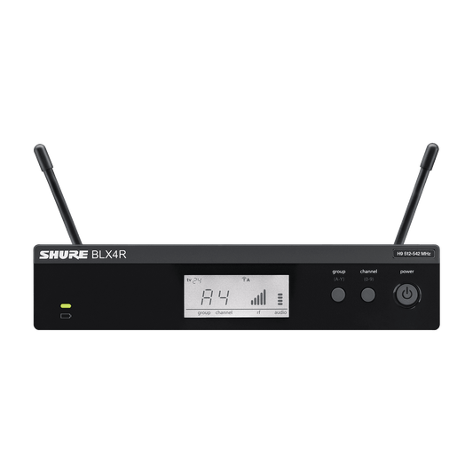 Shure Frequency Band Version: H9 (512-542 MHz), US power supply included -
BLX4R=-H9
