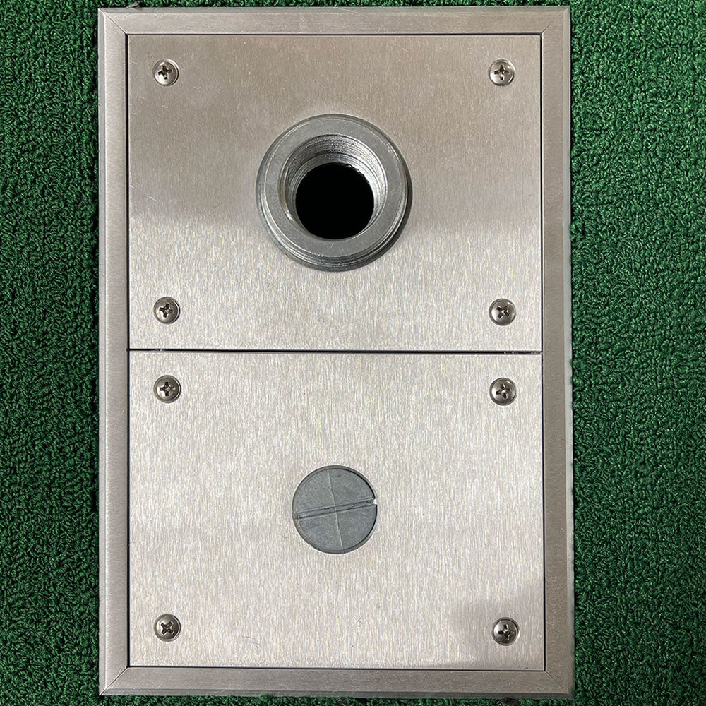 1/4" Aluminum Furniture Feed Cover - 2 Sections included with a blank, ¾”, or 1½” knockouts with reducing bushing