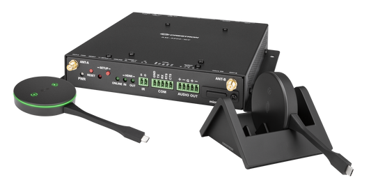 AirMedia® Series 3 Kit with AM-3200-WF Receiver, two AM-TX3-100 Adaptors, and Cradle