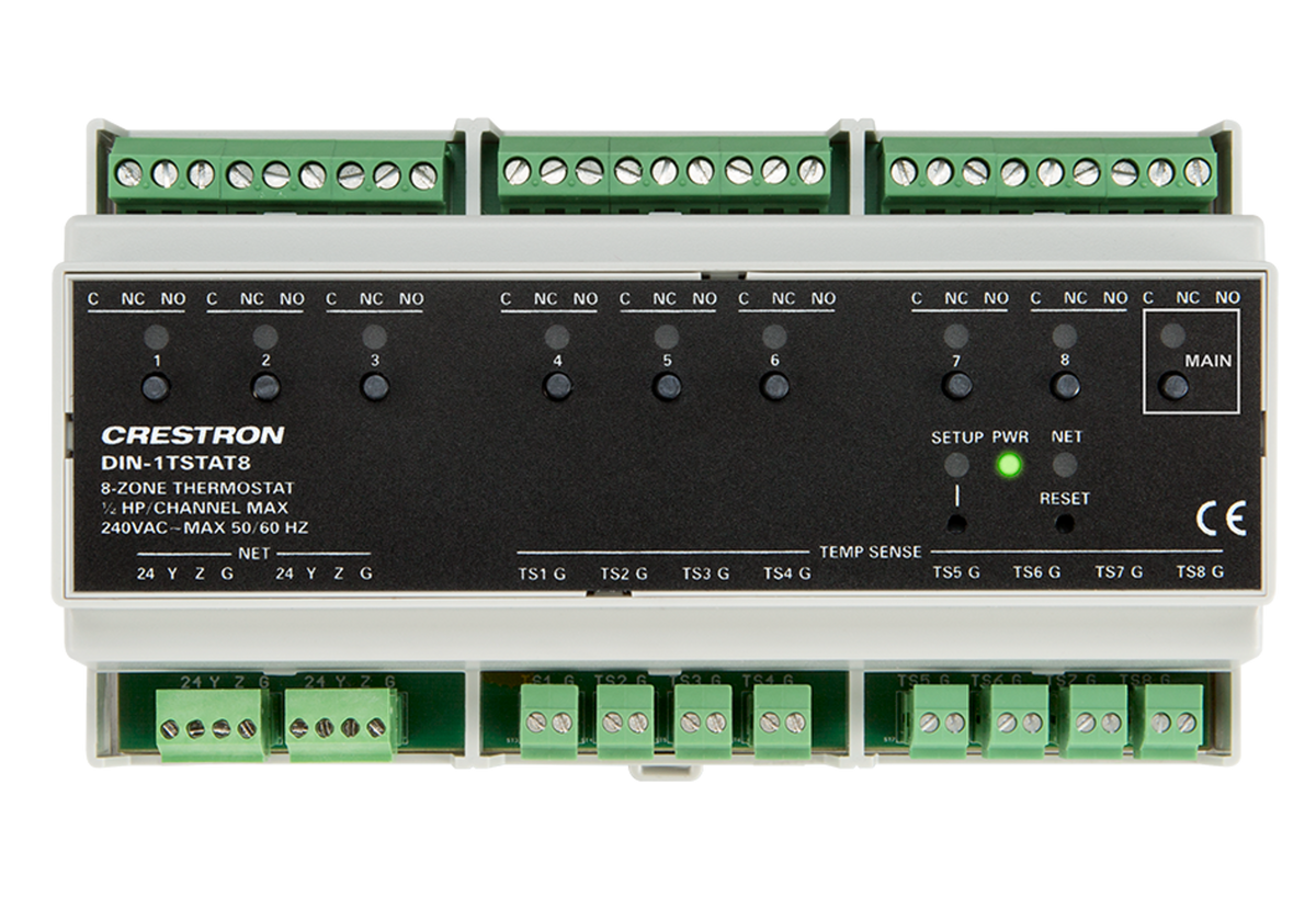 8-Zone Radiant Heat Thermostat, DIN Rail Mount