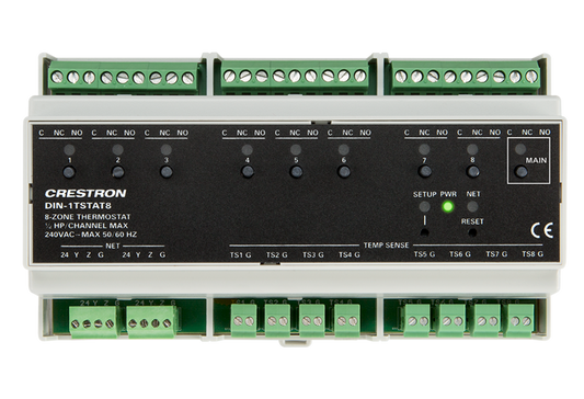 8-Zone Radiant Heat Thermostat, DIN Rail Mount