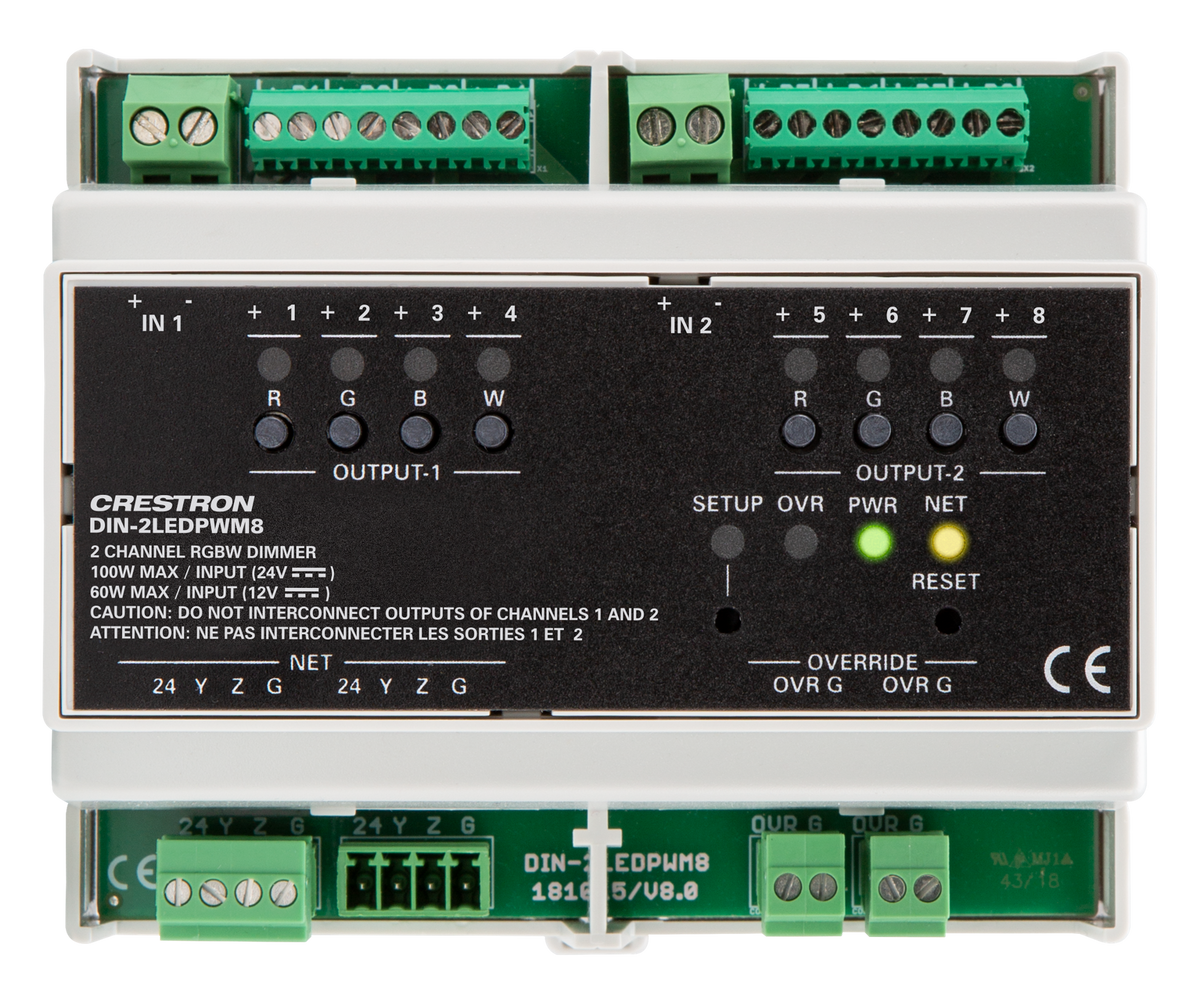 2 Channel RGBW LED Dimmer, DIN Rail Mount