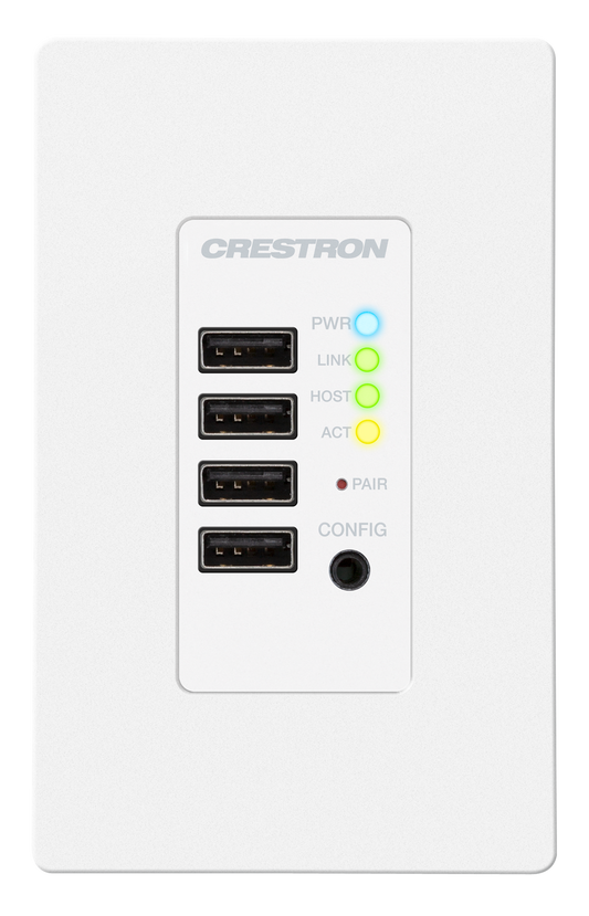 DM NUX USB over Network Wall Plate with Routing, Remote, White