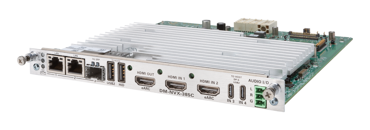 DM NVX® 5K 4x1 AV-over-IP Switcher Card with HDMI® and USB-C® Connectivity and Downmixing