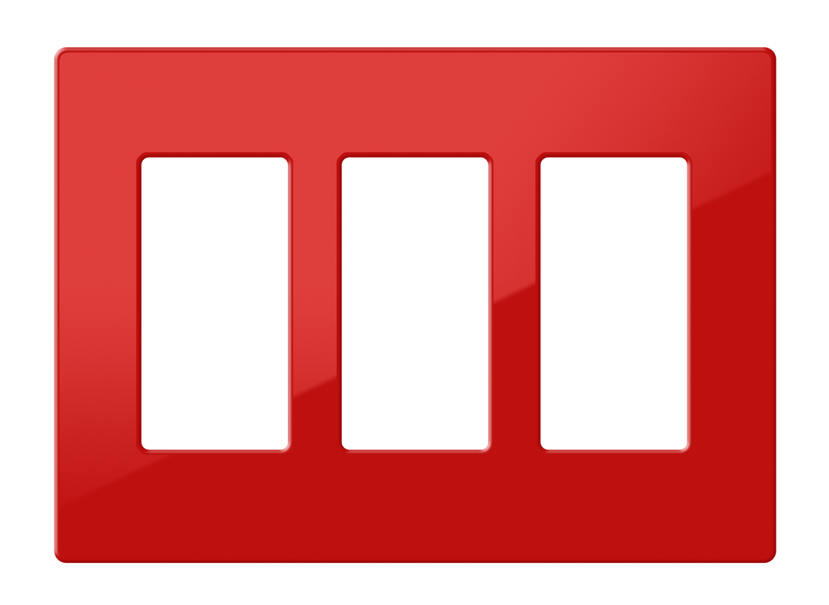 Decorator Style Faceplate, 3-Gang, Red Smooth
