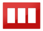 Decorator Style Faceplate, 3-Gang, Red Smooth