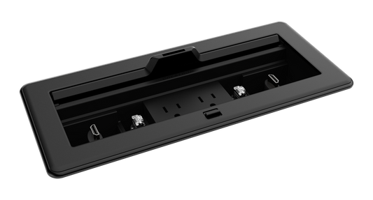 FlipTop™ FT2 Series Cable Management System, 1200 Size, Mechanical, Pass-Through Lid, Black