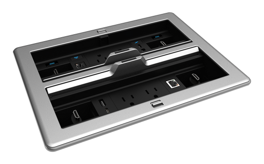FlipTop™ FT2 Series Cable Management System, 1400 Size, Electrical, Pass-Through Lid, Alloy