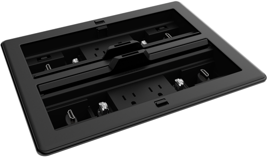FlipTop™ FT2 Series Cable Management System, 1400 Size, Mechanical, Pass-Through Lid, Black