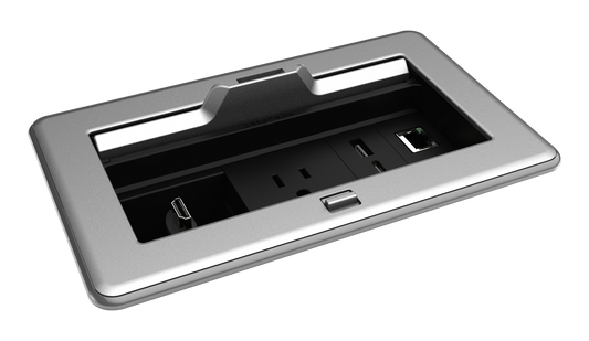 FlipTop™ FT2 Series Cable Management System, 202 Size, Electrical, Pass-Through Lid, Alloy