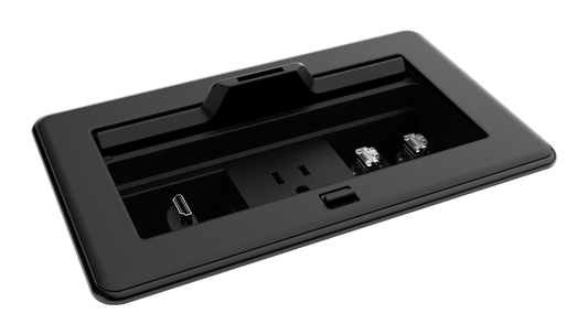 FlipTop™ FT2 Series Cable Management System, 202 Size, Mechanical, Pass-Through Lid, Black