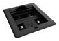 FlipTop™ FT2 Series Cable Management System, 500 Size, Mechanical, Pass-Through Lid, Black