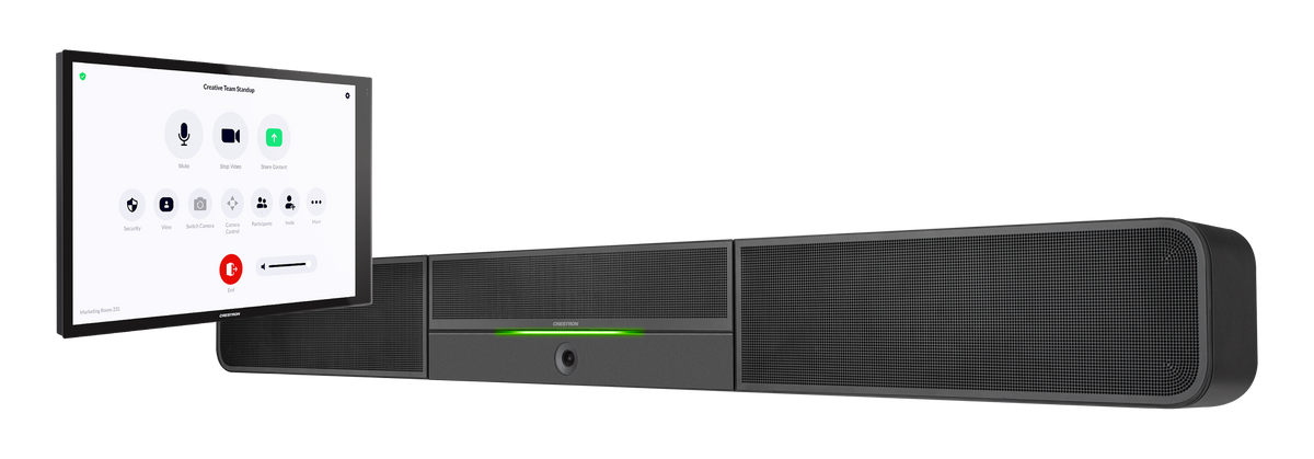 Crestron Flex Small Room Conference System with Video Soundbar and Wall Mounted Control Interface for Zoom Rooms® Softwa