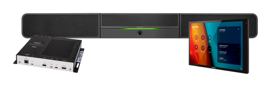 Crestron Flex Advanced Small Room Conference System with Video Soundbar and Wall Mounted Control Interface for Microsoft