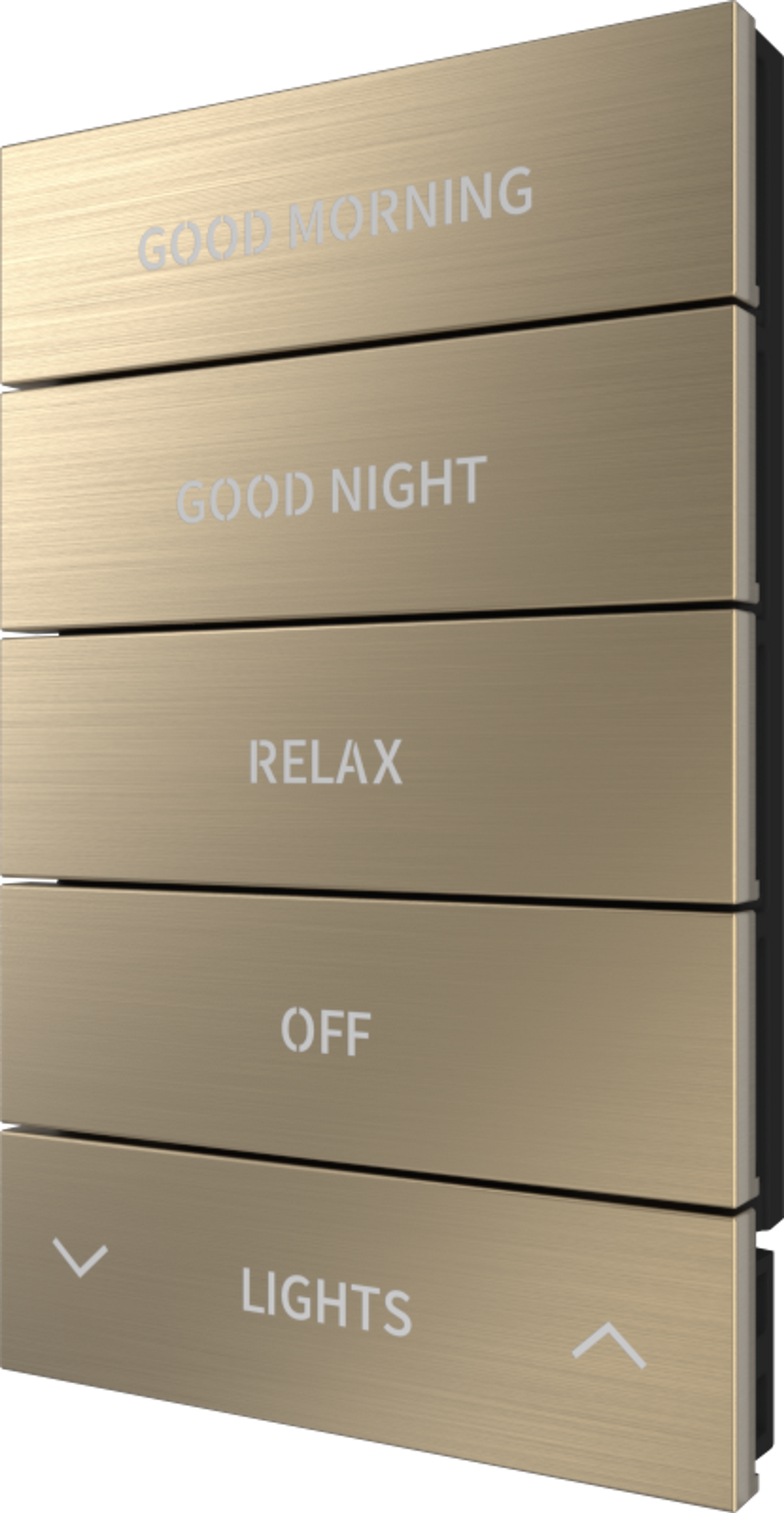 Horizon® 2 Button Assembly, Style 2, Custom Engraved, Brushed Brass