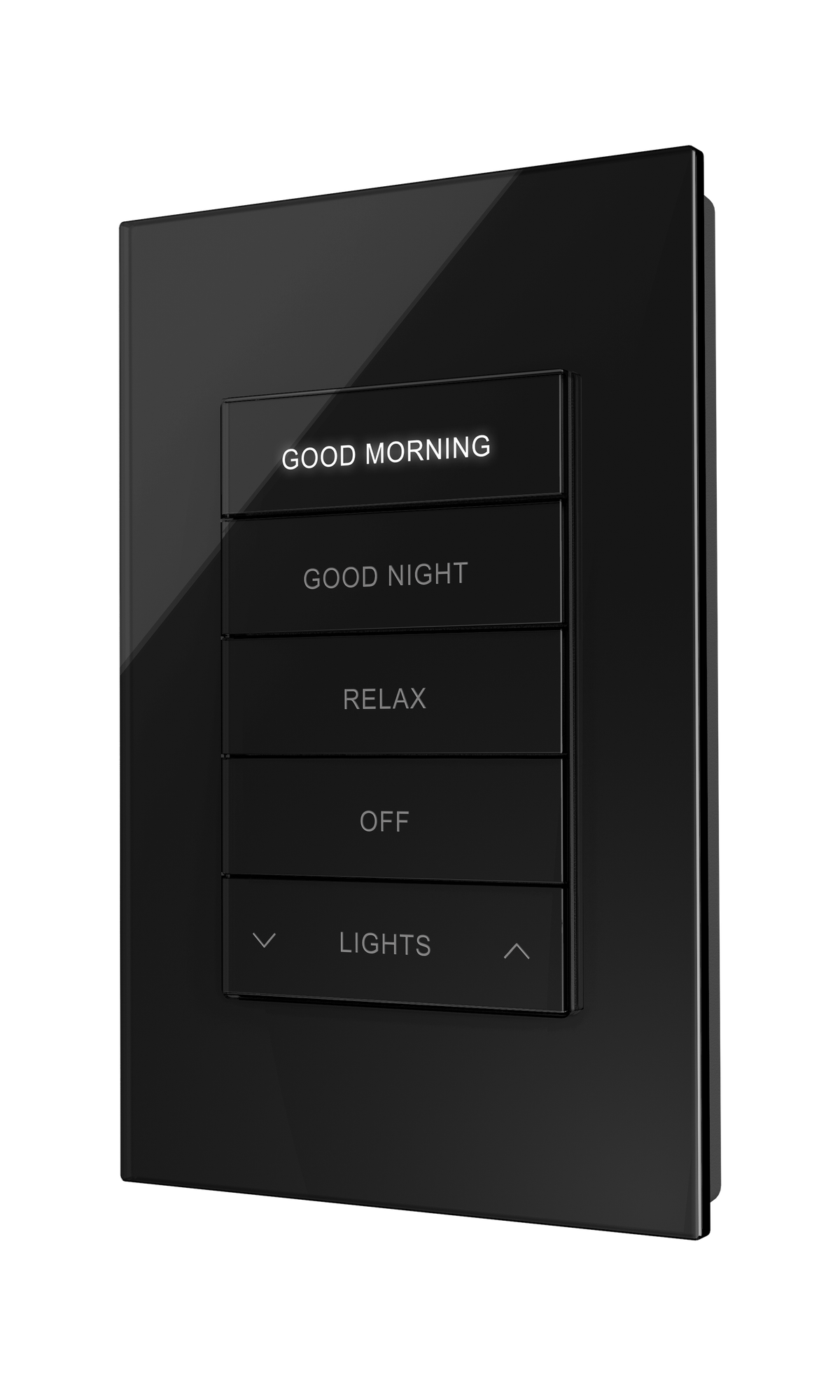 Next-Gen Horizon® In-Wall Forward-Phase Dimmer with infiNET EX® Wireless Communication, 120 VAC, Black Glass, Engraved