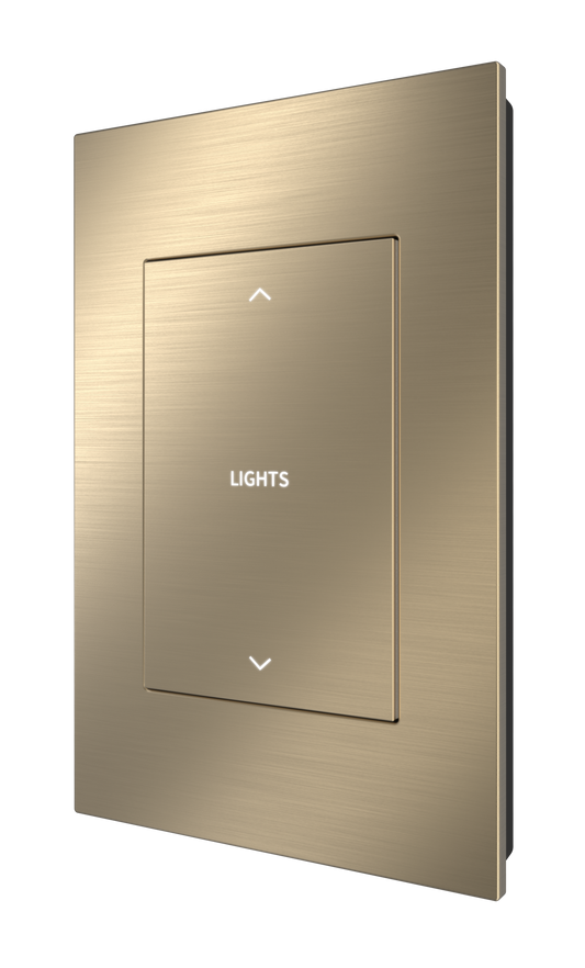 Horizon® 2 In-Wall Switch with infiNET EX® Wireless Communication, 120 VAC, Custom Engraved, Brushed Brass